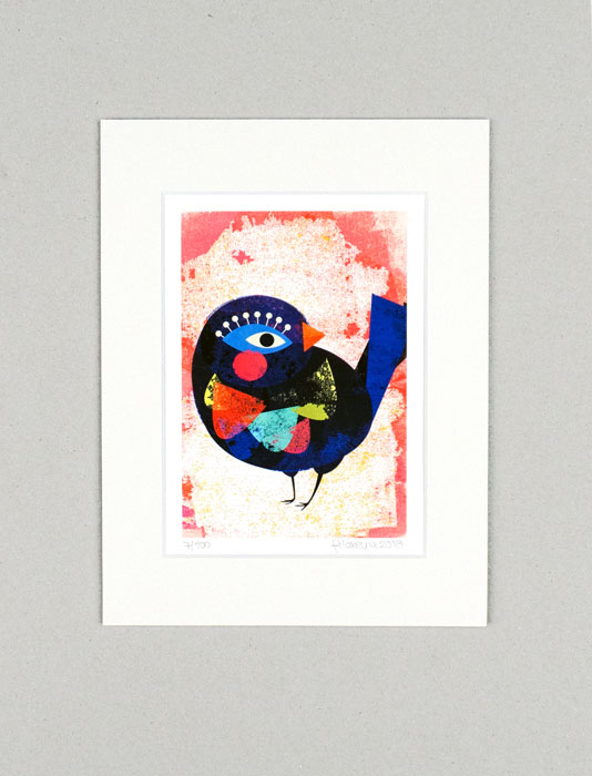 Blauer Vogel - Limitierte Edition Kunstdruck