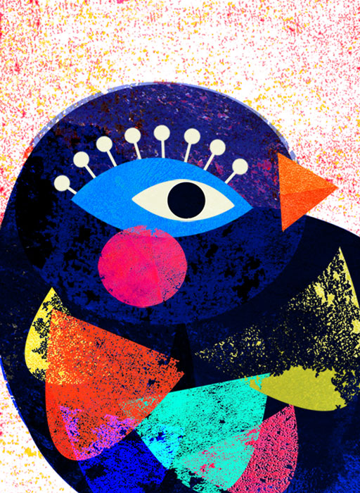 Blauer Vogel - Limitierte Edition Kunstdruck