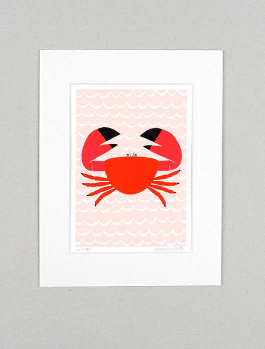 Rote Krabbe - Limitierte Edition Kunstdruck