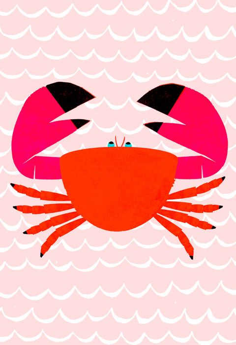 Rote Krabbe - Limitierte Edition Kunstdruck